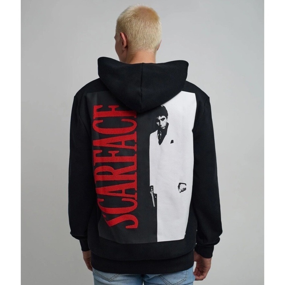 REASON Scarface Classic Caviar Tony Montana Hoodie Black Men's Sz S *NEW*